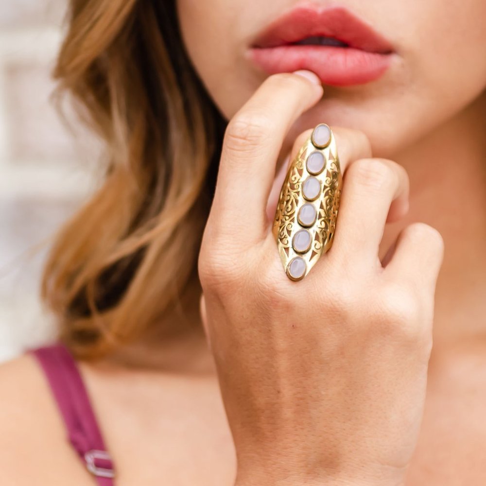 Gold Etched Moroccan Ring